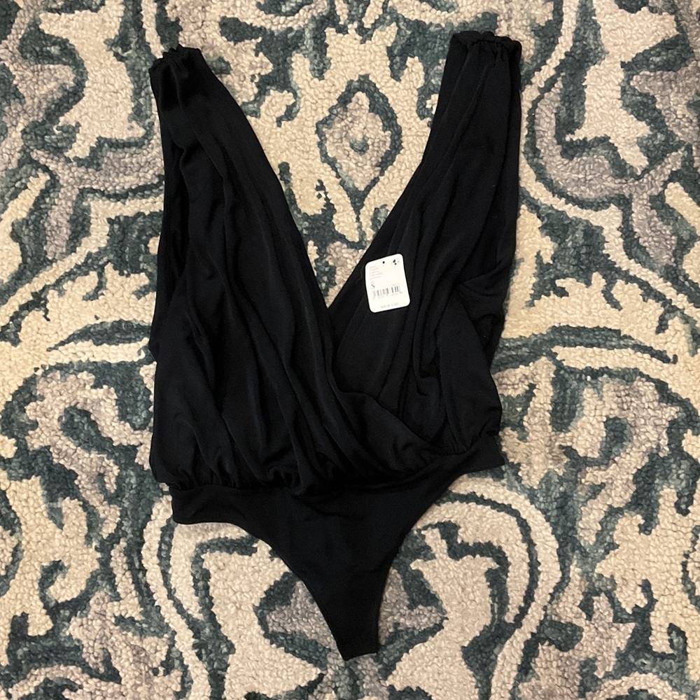 Free People Black Bodysuit